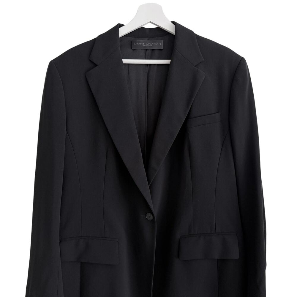 Donna Karan Black Label Wool Longline Blazer Jacket US 14 Italy Quiet Luxury - Picture 3 of 7